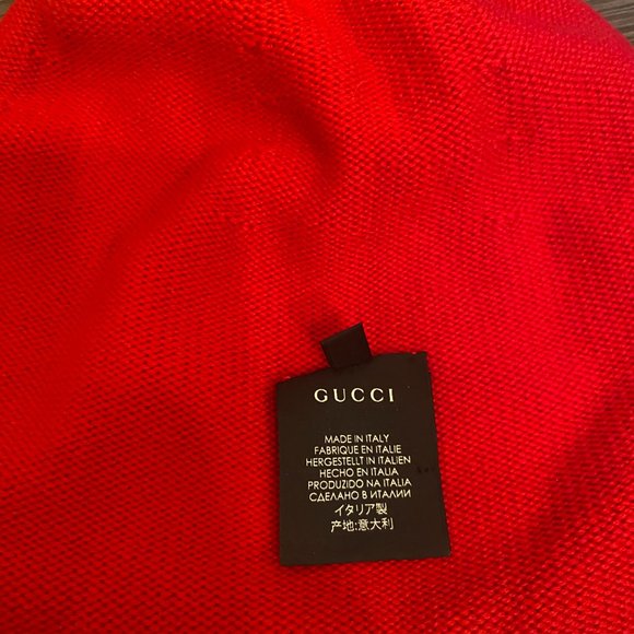 Gucci Cap/Benie M Wool Red with cat print - Picture 4 of 4